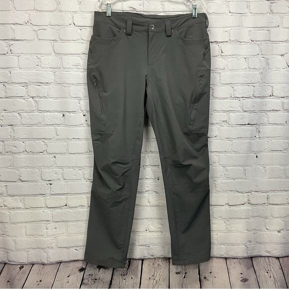 Duluth Trading Hiking Pants Women's Size 14x31 Gray Outdoor Straight Leg Pockets - Picture 1 of 9